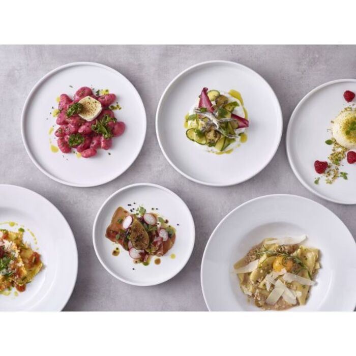 Тарілка біла презентаційна 21*3 см із вертикальним бортом, GenWare