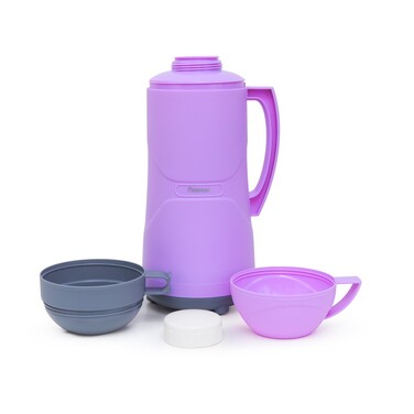 Термос Fissman 1800 мл, колір фіолетовий пластиковий корпус зі скляною колбою (19852)