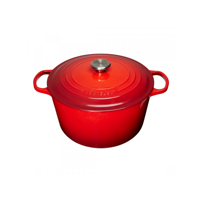 Каструля / жаровня з кришкою 26 см висока, червона Le Creuset