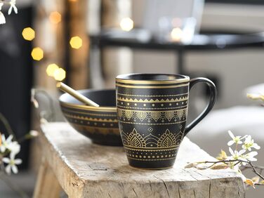 Набір посуду на 2 персони, 8 предметів, золотисто-чорний Mandala Gold Black Creatable