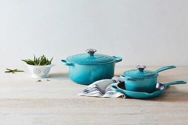 Чавунний сотейник 2 л з кришкою, бірюзовий Signature Le Creuset