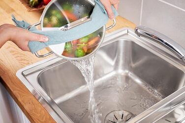 Форма для запікання RSLE EXPERTISO, універсальна ємність для приготування їжі з нержавіючої сталі 18/10, скляна кришка, внутрішня вага, підходить для індукційних плит, можна мити в посудомийній машині, срібляста (24 см, форма для запікання)