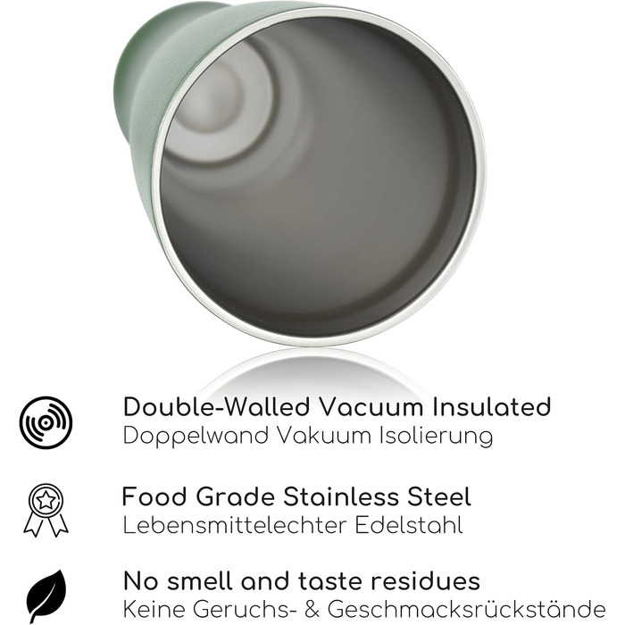 Термокружка для пива с крышкой 500 мл оливково-зеленый Milu