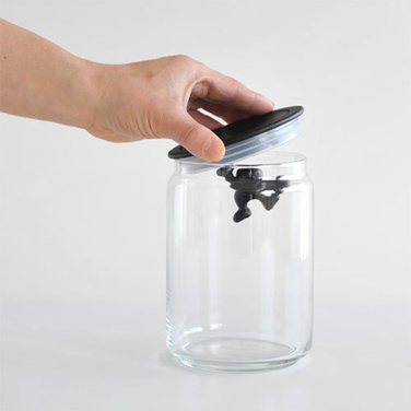 Ємність для зберігання 0,9 л прозора / чорна Gianni Alessi