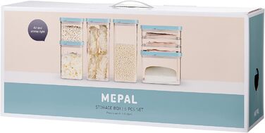 Банки для хранения Mepal с крышками - Контейнеры для хранения, герметичные и штабелируемые - Хранение и организация на кухне - Можно мыть в посудомоечной машине - 700 мл, 1100 мл и 2000 мл - Черный (набор из 6 шт., Nordic Green)