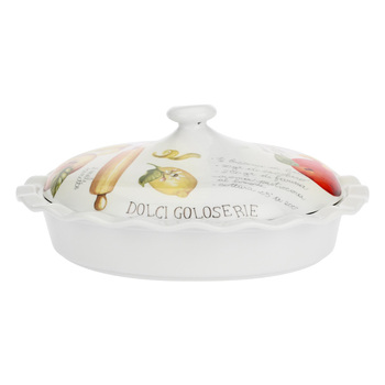 Форма для пирога з кришкою La Porcellana Bianca GOLOSERIE, порцеляна, діам. 27,5 см