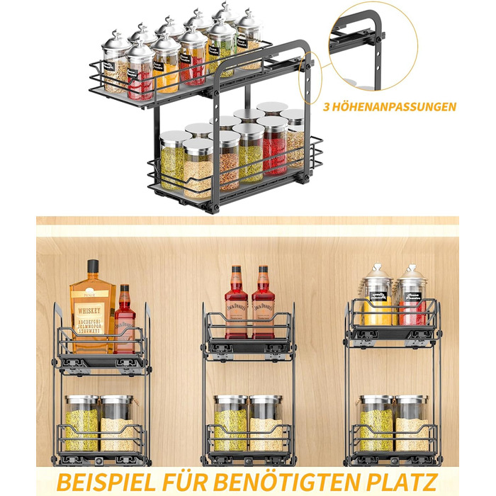 Висувна стійка для спецій дворівнева 23,2 х 26,4 х 23 см MAYZOLOP