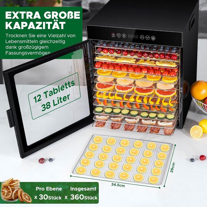 Дегідратор 12-рівневий 1000 Вт Kwasyo