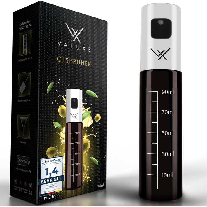 Масляный распылитель для растительного масла и уксуса с защитой от ультрафиолета Стекло и распылительный фильтр - Бутылка с масляным распылителем из нержавеющей стали в белоснежном цвете - Точный распылитель оливкового масла, распылитель масла, распылител