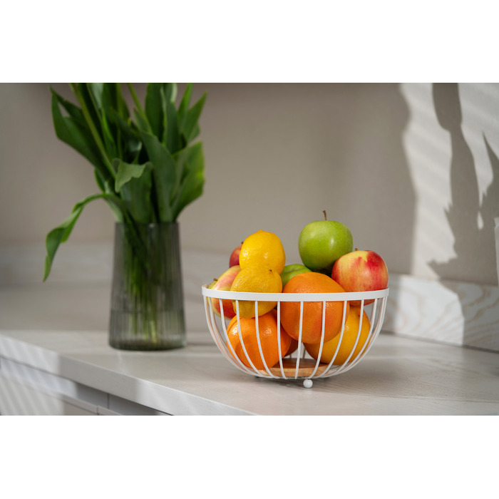 Корзина Ardesto Midori 25х25х13см, металл, дерево, белая