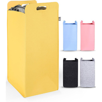 Кошики для зберігання Сумісні з IKEA Полиця KALLAX - Кошик для зберігання деревини Малий антрацит - Коробка для зберігання Полиця Кошик для зберігання - Паперовий ящик Повстяний кошик Складний кошик для білизни (75 л, жовтий)