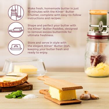 Набір з 2 дерев'яних дощок для масла  30 см х 9 см х 2 см Kilner