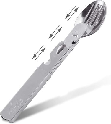 Похідний набір посуду для військових, 5 предметів, зелений Normani