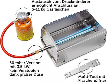 Мобільний газовий гриль на 50 мбар BRUZZ WILLI