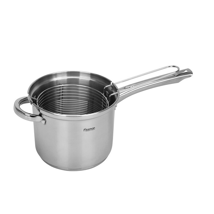 Ківш Fissman FEDELE 18x15 см 3,57 л. зі вставкою-пароваркою і скляною кришкою нерж.сталь (5375)