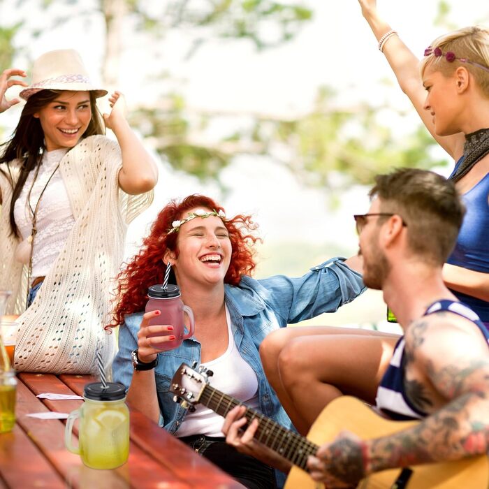 Стаканы для напитков с крышкой и трубочкой 400 мл Relaxdays