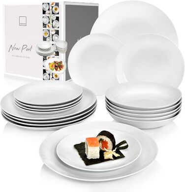 Столовий сервіз, білий, порцеляна (обідній сервіз 18 шт. на 6 персон) Sänger New Port