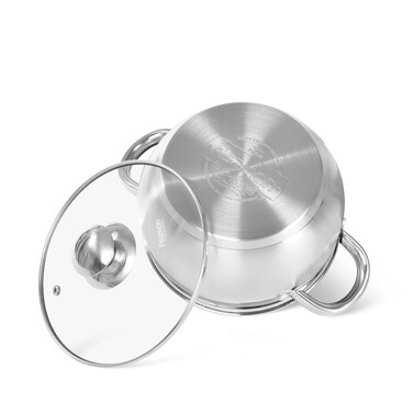 Каструля Fissman PRIME 18x10,5 см / 2,7л зі скляною кришкою (5512)