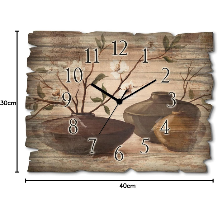 Настінний годинник без цокання 40 x 30 см ARTLAND