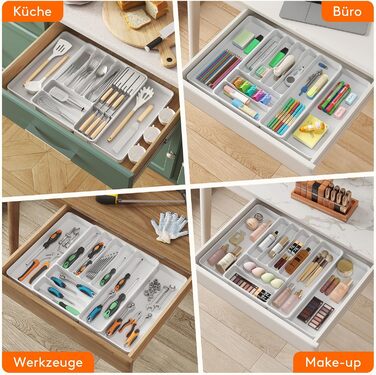 Органайзер для столових приладів 60 х 40 х 4,6 см білий Lifewit