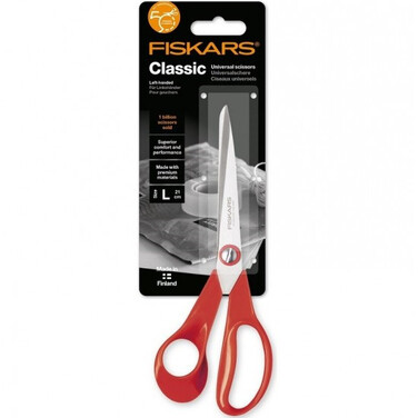 Универсальные ножницы Fiskars Classic, 21 см, для левшей, красные (1000814)
