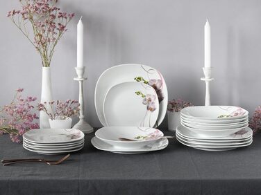 Набір тарілок на 6 персон, 18 предметів, Square Orchidee Creatable