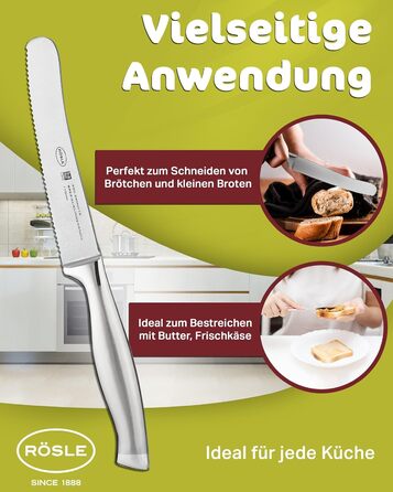 Високоякісний кухонний ніж 20 см для м&39яса, риби, птиці та овочів, нержавіюча сталь 18/10, ергономічна срібна ручка, гострий ніж для кухні (ніж для сніданку)