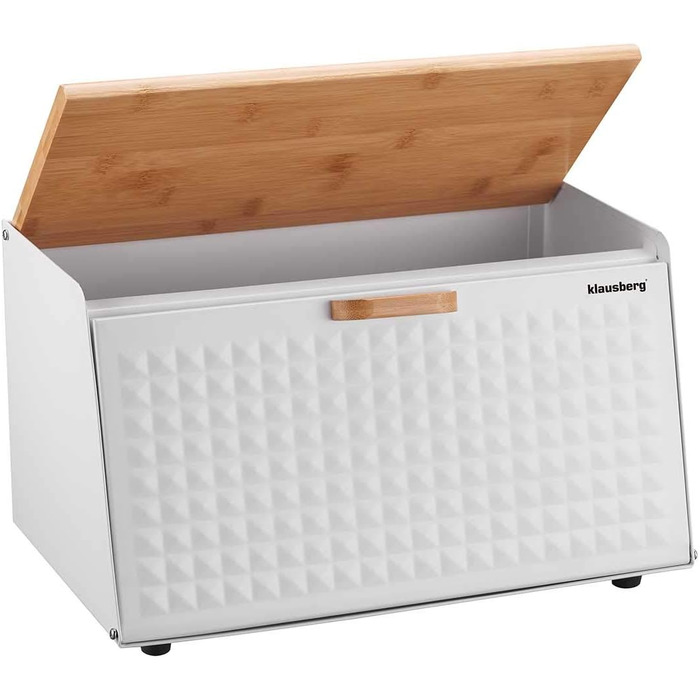 Хлібниця дерев'яна з нержавіючої сталі білий 35,5 х 20 х 17 см Klausberg