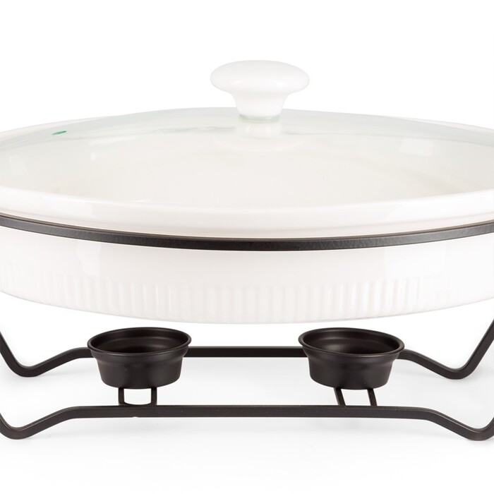 Марміт овальний Fissman 31x25,5x6,5 см / 2,1 л фарфор (14160)