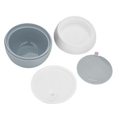 Ланч-бокс с двома відділенням круглий Fissman 15x12 см / 800 мл (6803)