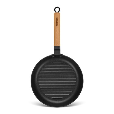 Кругла пательня-гриль Fissman з дерев`яною ручкою 24x3,5 см чавун (4045)