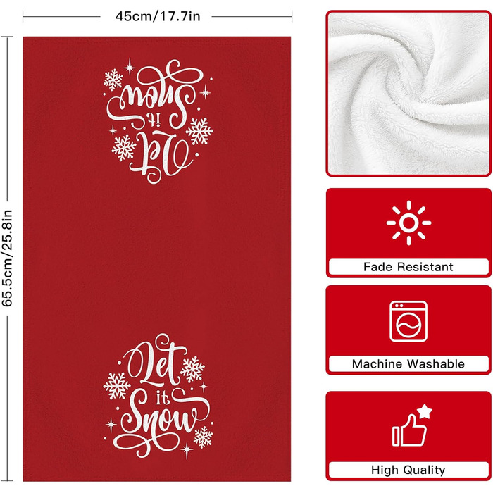 Набір з 2 різдвяних кухонних рушників 45 x 65 см, набір H Ohok