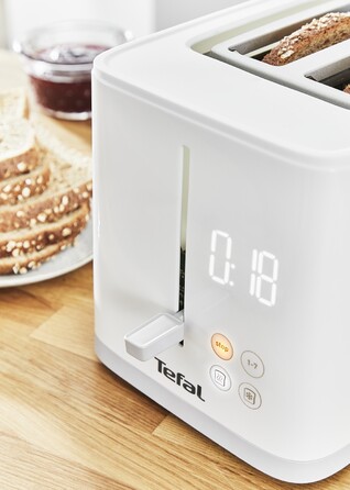 Tefal Тостер SENSE, 850Вт, пластик+нерж, LED дисплей, білий