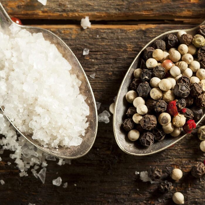 Дерев'яний млин для перцю та солі 40 см, червоний Relaxdays