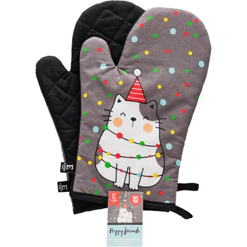 Рукавички для духовки 19 x 30 см, набір 2 предмети, сірий Happy Friends ESSEX