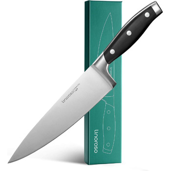 Шеф-ніж Linoroso 8-дюймовий професійний кухонний ніж, ультрагострий кухарський ніж з кованим лезом з кованої німецької нержавіючої сталі, повний вал, ергономічна ручка - 8-дюймовий кухонний ніж класичної серії