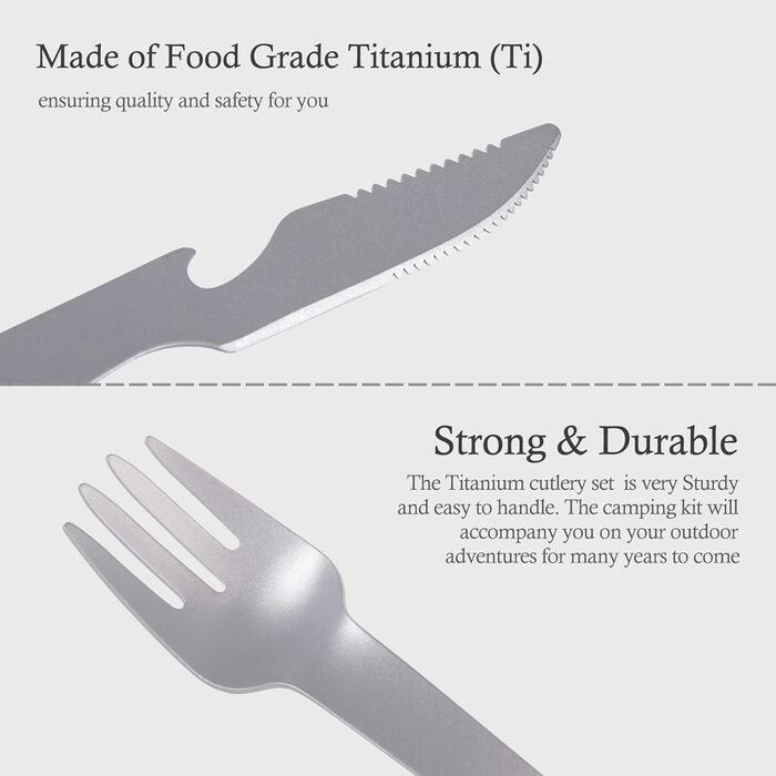 Титанові столові прилади для кемпінгу Boundless Voyage