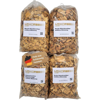 Коптильна стружка 2 л середній розмір, набір 4 предмети, вишня, бук, Шварцвальд, ясен Landree