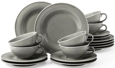 Чайний сервіз на 6 персон, 18 предметів, Beat Perlgrau Seltmann Weiden