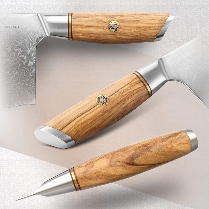 Китайський кухарський ніж-тесак 19 см, дамаська сталь XINZUO