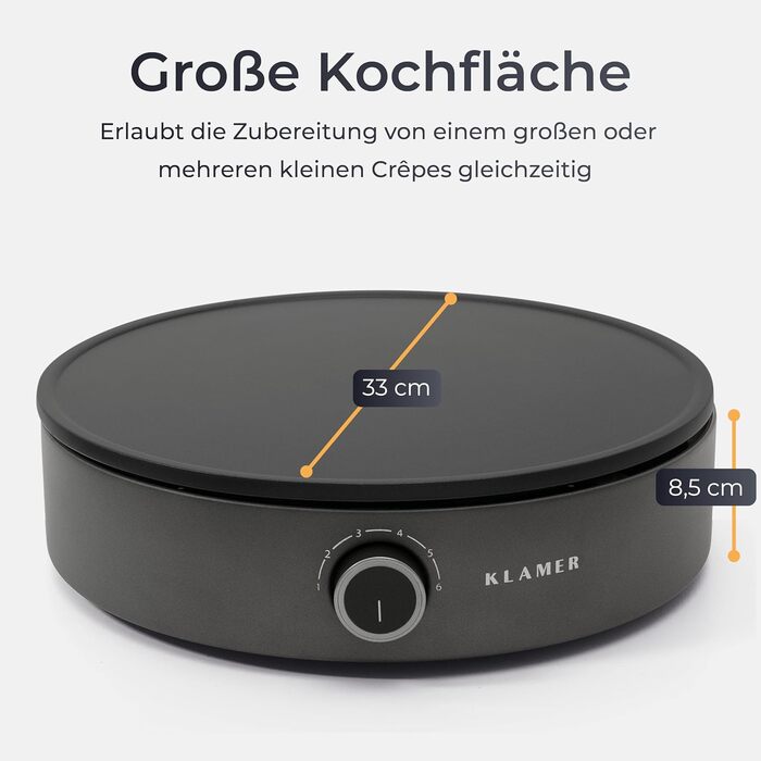 Млинниця електрична 33 см, 1500 Вт Klamer