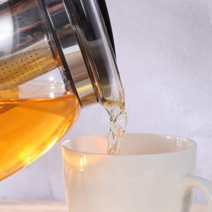 Чайник заварювальний скляний 2 л з фільтром для чаю OUNONA