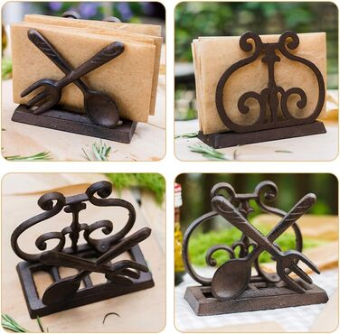 Тримач для серветок з чавуну 13 х 6,5 х 11,5 см Alipis