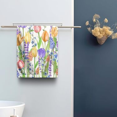 Різдвяні кухонні рушники Kwlegh, рушник для рук, різдвяна ялинка, цукерка-тростина, сніжинка, рушник для пальців, набір з 2 шт. , милий чоловічий банний рушник, високопоглинаючі рушники, 36 x (тюльпан і лаванда)