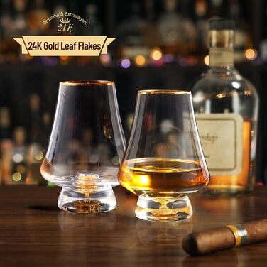 Набір із 2 келихів для віскі 235 мл із золотими обідками DUJUST