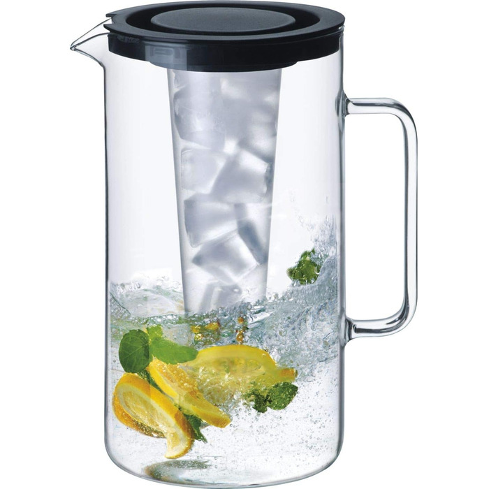Глечик 2,5 л з ємністю для льоду, прозорий/чорний SIMAX