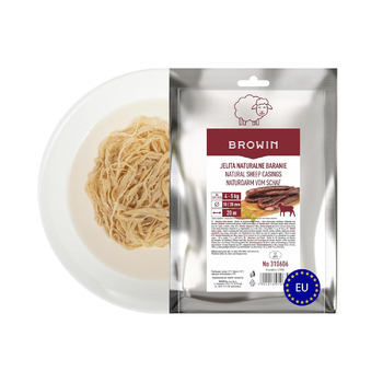 Натуральна оболонка для ковбас Натуральна оболонка вищого сорту для домашньої ковбаси, ялівцевої ковбаси, білої ковбаси, сардельки (калібр 18/20 мм, 91 метр, овеча оболонка)