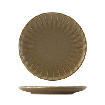 Тарілка Coupe із зубчастим краєм 20,3 см, Terra Porcelain Matt Grey Scalloped