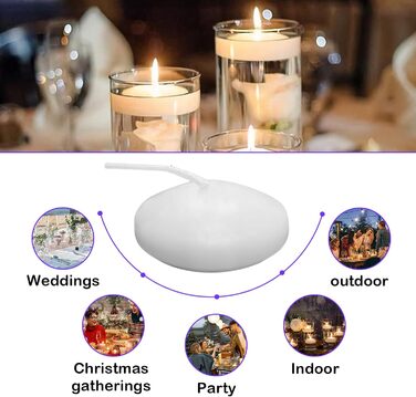 Плаваючі свічки 30 шт. білі YFPOPONE