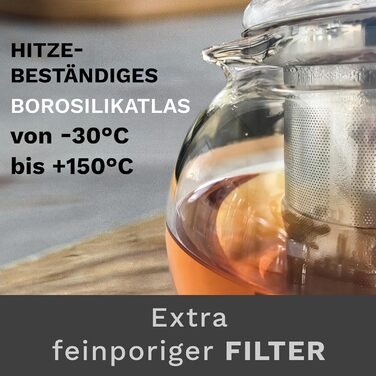 Скляний заварювальний чайник 1,7 л із вбудованим ситечком Creano